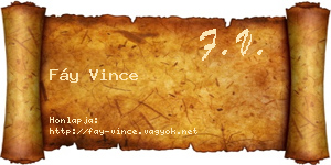 Fáy Vince névjegykártya